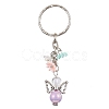 Angel Acrylic Beaded Keychain with Flower Opaque Resin Charms KEYC-JKC00533-2