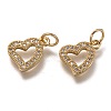 Brass Micro Pave Clear Cubic Zirconia Charms ZIRC-B002-60-2