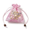 Flower Pattern Satin Jewelry Packing Pouches PW-WG90050-08-3