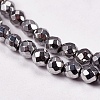 Electroplate Non-magnetic Synthetic Hematite Beads Strands G-J169B-3mm-02-3