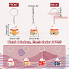   8Pcs 2 Sets PVC Cartoon Lucky Cat Doll Pendant Keychain KEYC-PH0001-66-5
