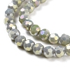 Faceted(32 Facets) Round Full Rainbow Plated Electroplate Glass Beads Strands EGLA-J130-FR16-2