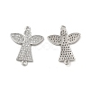 Brass Micro Pave Clear Cubic Zirconia Connector Charms KK-E068-VB265-2