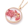 Dry Pressed Real Flower Resin Pendant Necklace X-NJEW-G088-01KCG-03-2
