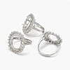 925 Sterling Silver Rhinestone Claw Finger Ring Components STER-E061-40P-1