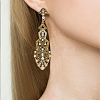 ANATTASOUL 2 Pairs 2 Colors Crystal Rhinestone Teardrop Dangle Stud Earrings EJEW-AN0001-77-4