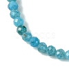 3mm Natural Apatite Faceted Round Beaded Stretch Bracelets for Women BJEW-JB10842-03-4