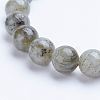 Natural Labradorite Beaded Stretch Bracelets BJEW-P072-F01-3