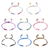 8Pcs 8 Colors Gradient Color Adjustable Braided Segment Dyed Nylon Bracelets AJEW-TA0001-31-9