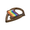 Rainbow/Pride Flag Theme Single Face Printed Aspen Wood Big Pendants WOOD-G014-02D-4