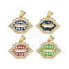 Rack Plating Brass Micro Pave Clear Cubic Zirconia Pendants KK-U032-23G-1