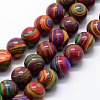 Synthetic Malachite Beads Strands X-G-I199-32-4mm-C-1