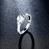 Awesome Design Titanium Steel Cubic Zirconia Engagement Rings RJEW-BB15757-5