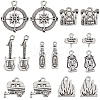 SUNNYCLUE 64Pcs 8 Style Camping Theme Tibetan Style Alloy Pendants FIND-SC0008-57-1