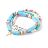 Polymer Clay Heishi Beads Stretch Bracelets Sets for Valentine's Day BJEW-JB06298-01-1