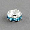Brass Grade A Rhinestone Bead Spacers X-RB-S033-A-2