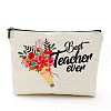 Teachers' Day Cotton Linen Cosmetic Bag PW-WG62416-03-1