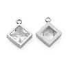 304 Stainless Steel Rhinestone Pendant STAS-Z009-15P-2