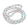 Electroplate Transparent Glass Beads Strands EGLA-G037-12A-FR01-2