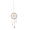 Iron Wire Winding Round Chandelier Decor Hanging Prism Ornaments HJEW-M002-21G-1