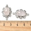 Natural Rose Quartz Faceted Oval Connector Charms G-G181-06P-10-3