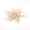 Flower Pearl Safety Brooches JEWB-O002-04A-1