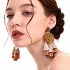 Coconut Brown Wood Stud Earring Findings EJEW-CJC0001-12-4