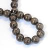 Natural Black Wood Lace Stone Round Bead Strands G-E334-10mm-03-3