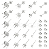 Unicraftale 80Pcs 4 Style 304 Stainless Steel Square Stud Earring Settings STAS-UN0050-41-1