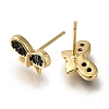 Rack Plating Brass Micro Pave Cubic Zirconia Stud Earring EJEW-C101-11G-2