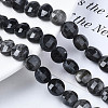Natural Black Silk Stone/Netstone Beads Strands G-S359-367-4