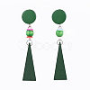 Pear Wood Dangle Earrings EJEW-JE03468-2