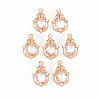 Rack Plating Brass Micro Pave Clear Cubic Zirconia Pendants KK-T060-16-RS-1