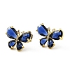 Cubic Zirconia Butterfly Stud Earrings KK-D080-17G-2