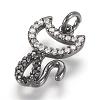 Brass Micro Pave Cubic Zirconia Kitten Pendants ZIRC-F062-02-2