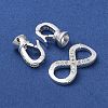 Rack Plating Brass Micro Pave Cubic Zirconia Fold Over Clasps KK-K377-12S-3