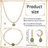 ANATTASOUL 18K Real Gold Plated Natural Green Aventurine Oval Pendant Necklaces & Stud Earrings & Link Bracelet SJEW-AN0001-51-2