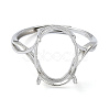 Adjustable 925 Sterling Silver Finger Ring Components STER-K179-01P-2