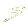 Synthetic Crystal Teardrop Pendant Necklace NJEW-G016-03A-3