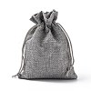 Polyester Imitation Burlap Packing Pouches Drawstring Bags ABAG-R005-14x10-04-3