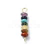 7 Chakra Gemstone Beaded Connector Charms X-PALLOY-JF02531-02-3