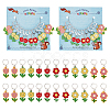 Alloy Enamel Flower Pendant Locking Stitch Markers HJEW-PH01869-1