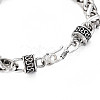 Alloy Wheat Chain Bracelet with Column for Men Women BJEW-N015-010-3