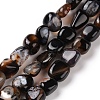 Natural Black Agate Beads Strands G-A208-04-1