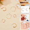 BENECREAT 16Pcs 4 Style Brass Ring Stud Earring Findings KK-BC0013-48-4