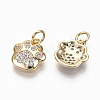 Brass Micro Pave Clear Cubic Zirconia Charms X-RJEW-T063-38G-NF-2