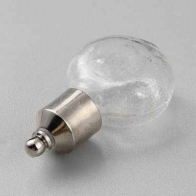 Clear Glass Bottle Pendants GLAA-WH0035-33B-1