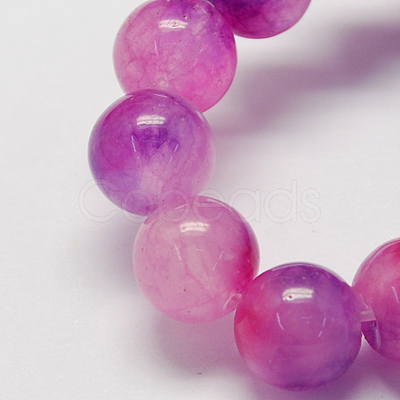 Two Tone Natural White Jade Bead Strands G-R165-8mm-10-1