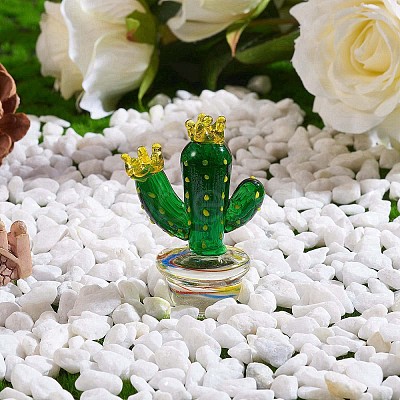 Handmade Blown Glass Cactus Figurines JX535A-1