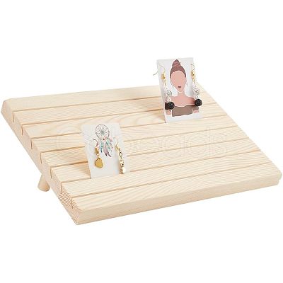 7-Slot Wooden Place Card Display Stands ODIS-WH0029-52A-1